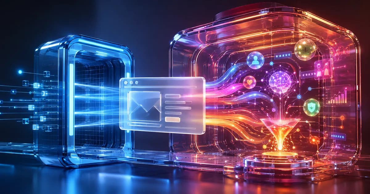 One webpage examined by two lenses: a technical SEO scanner and a human lens reading trust and buyer signals.