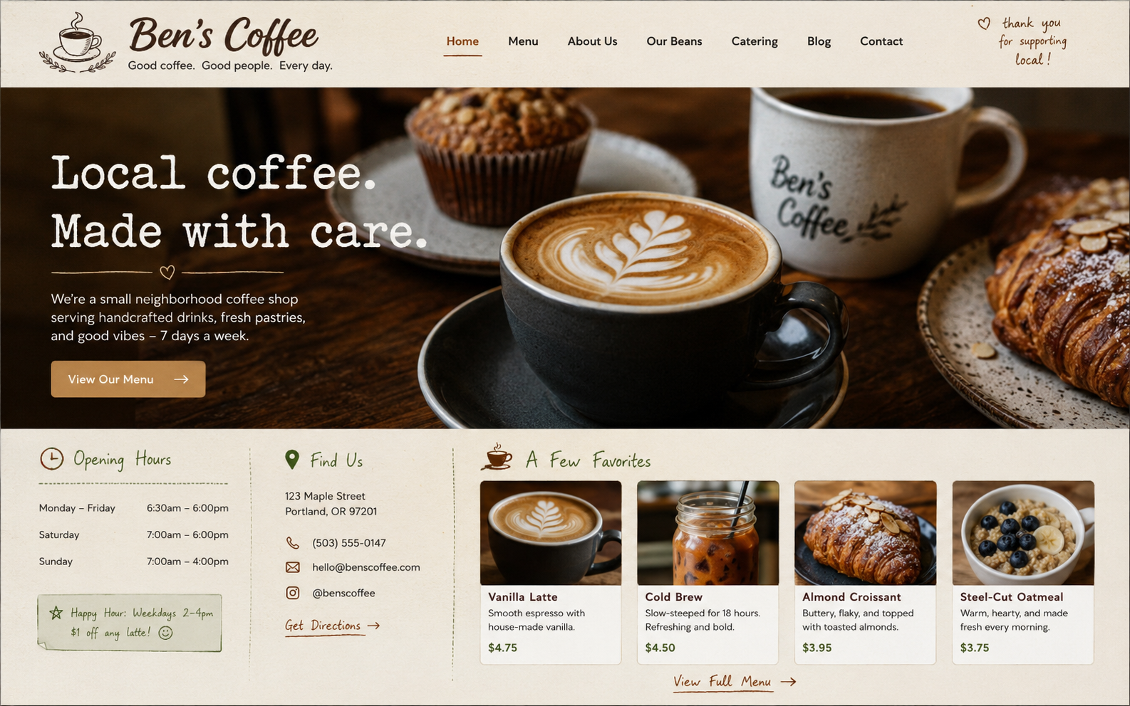 Desktop preview of nybenscoffee.com