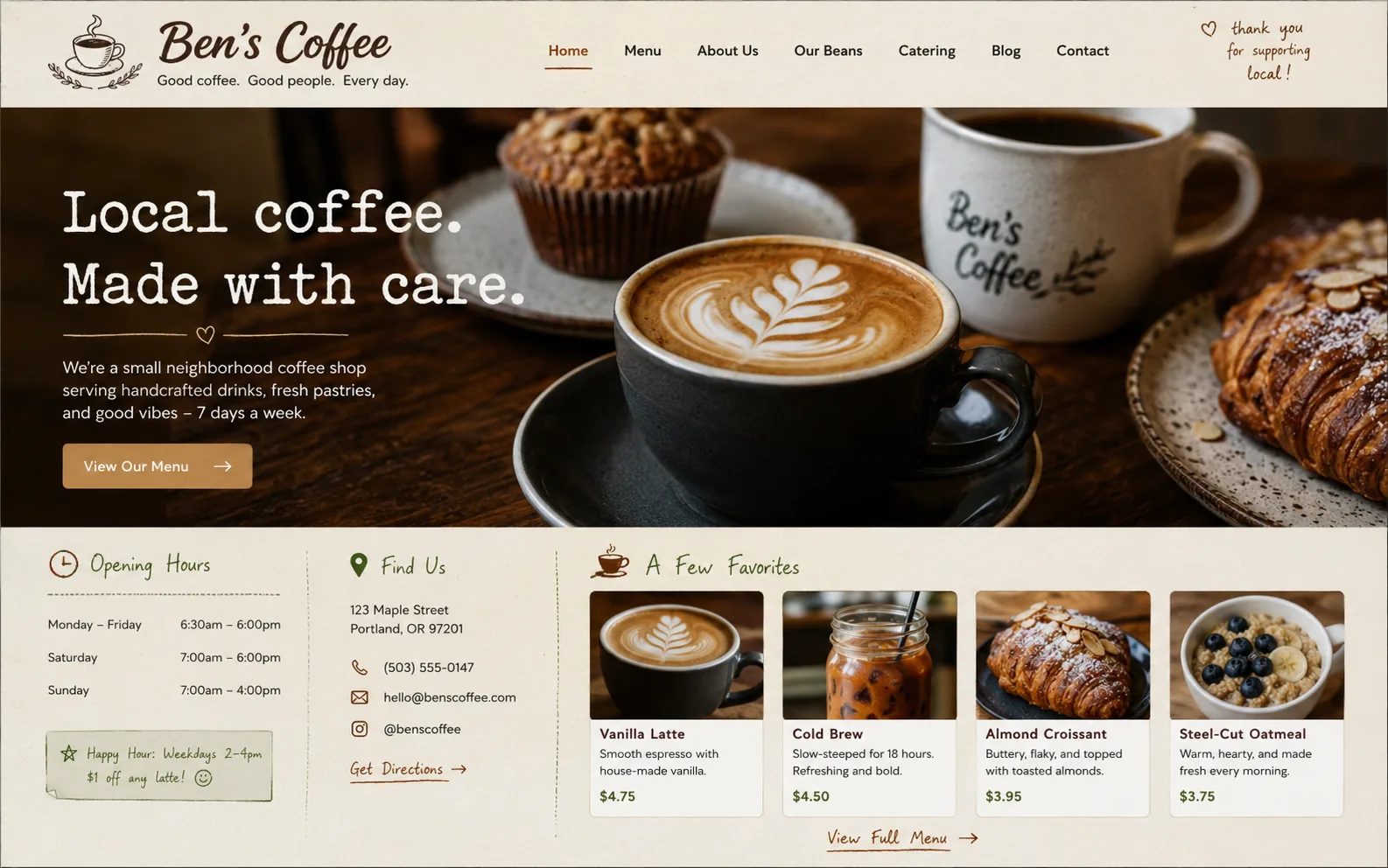 Desktop view of nybenscoffee.com